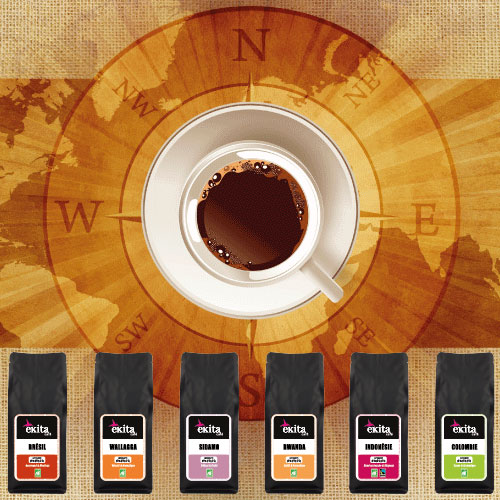 Offre découverte 6 cafés bio en grains Arabicas du Monde x 125g