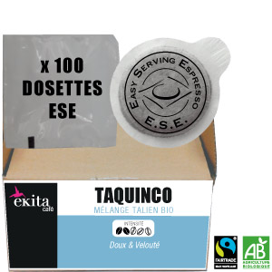100 dosettes ESE expresso TAQUINCO bio quitable