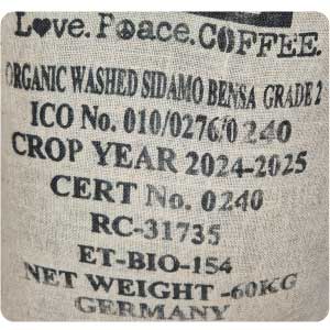 Café arabica bio Ethiopie Moka SIDAMO