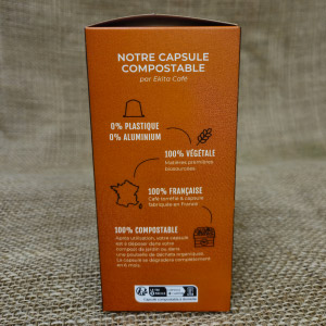 20 capsules Nespresso© compostables café bio ETHIOPIE