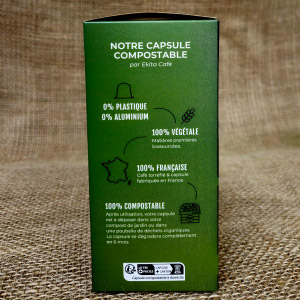 Pack 3 cafés bio x 20 capsules compostables Nespresso©