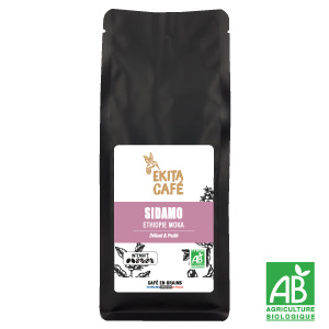 Caf bio grains et moulu Ethiopie Moka Sidamo